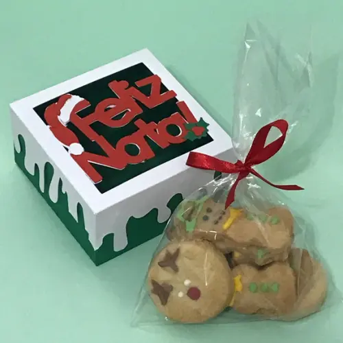 Kit 5un - Caixinha de Natal com Biscoitos Mod. 4