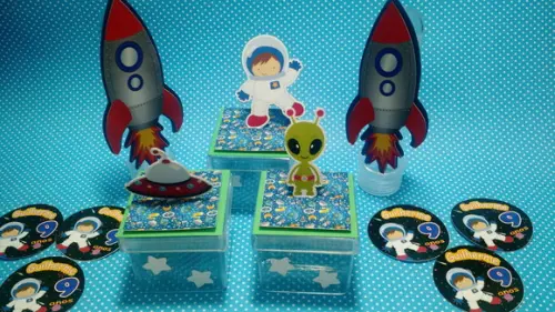 Kit Astronauta - Adesivo, Tubete e Caixa acrílico