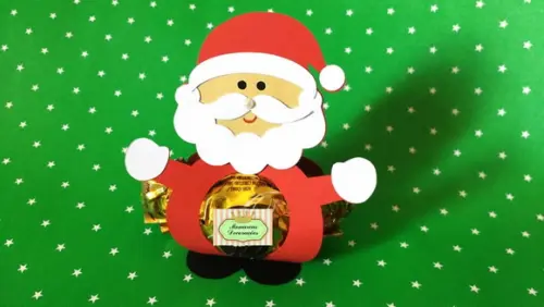 Porta bombom - Papai Noel com bombom