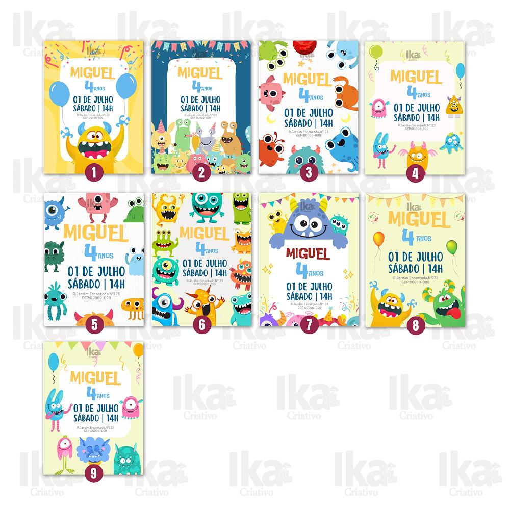 Convite Virtual Mostro Personalizado