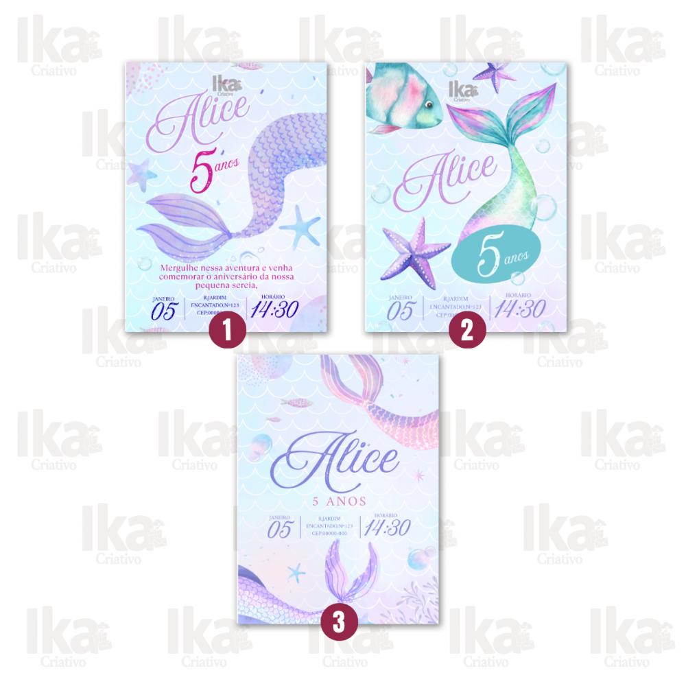 Convite Digital Pequena Sereia Personalizado
