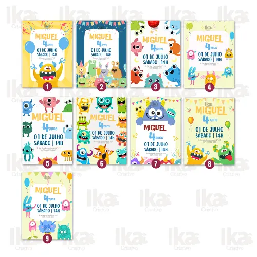 Convite Virtual Mostro Personalizado