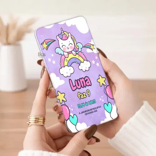 Convite Digital Unicórnio Personalizado