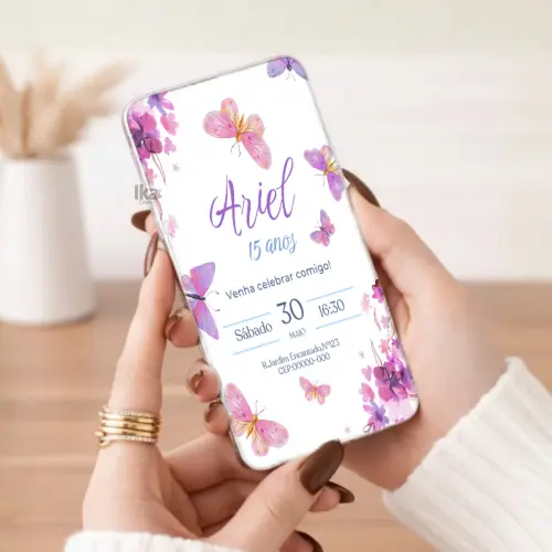 Convite 15 Anos Personalizado Digital para Festa Debutante - Cópia