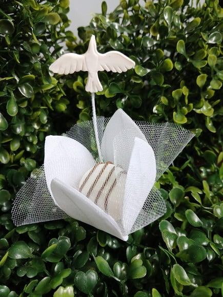 Forminha Caixeta em Tecido Infantil Espírito Santo com Tule