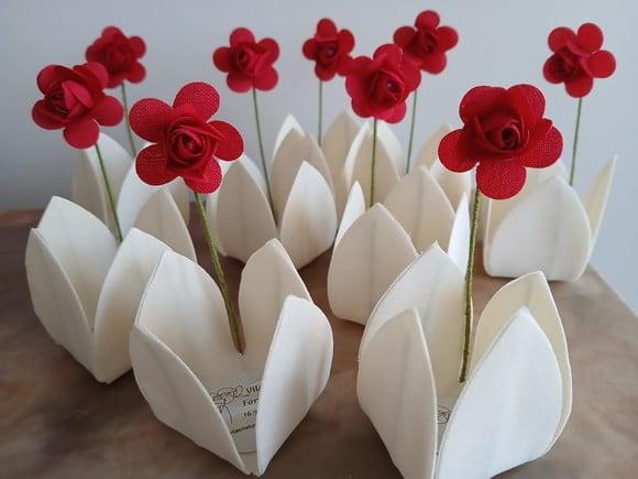 Forminha Caixeta Tecido Infantil Flor Camélia