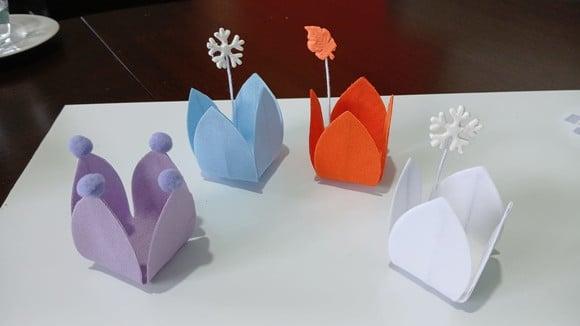 Kit 4 Forminhas Caixeta Tecido Infantil Frozen