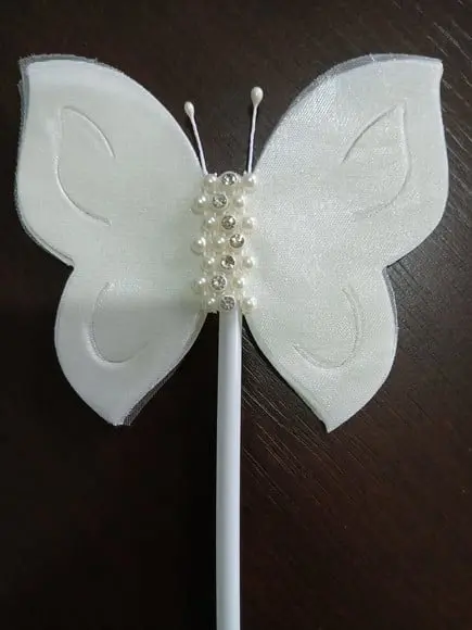 Borboleta de Tecido no Palito