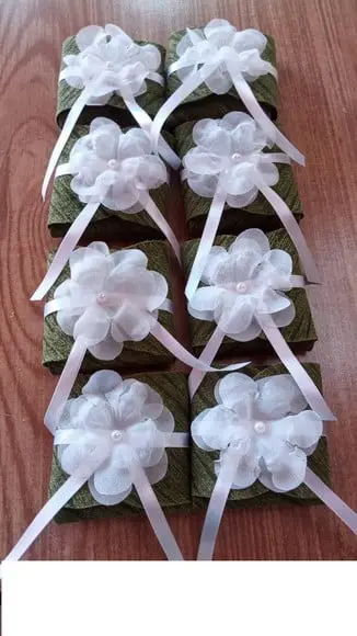 Embalagem Bem Casado em Tecido Jacquard