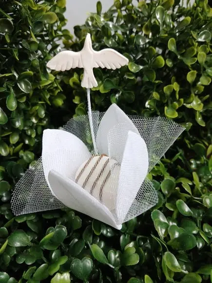 Forminha Caixeta em Tecido Infantil Espírito Santo com Tule