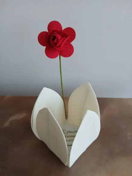 Forminha Caixeta Tecido Infantil Flor Camélia