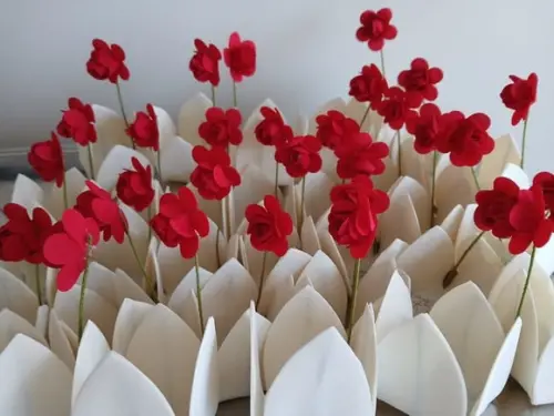 Forminha Caixeta Tecido Infantil Flor Camélia