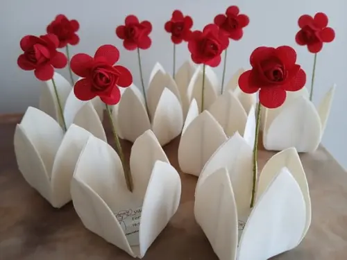 Forminha Caixeta Tecido Infantil Flor Camélia