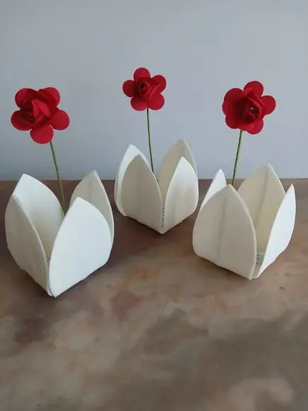 Forminha Caixeta Tecido Infantil Flor Camélia