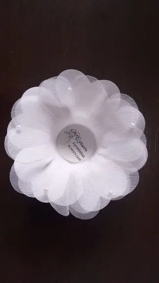 Forminha Tecido Coração com Pérolas