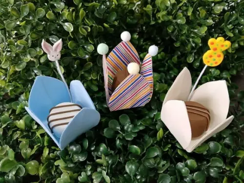 Kit 3 Forminhas Caixeta Tecido Infantil Páscoa