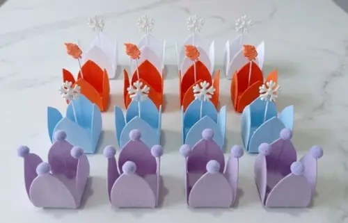 Kit 4 Forminhas Caixeta Tecido Infantil Frozen