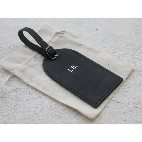 Tag de Mala em Couro com Iniciais Personalizadas | Presente para 
