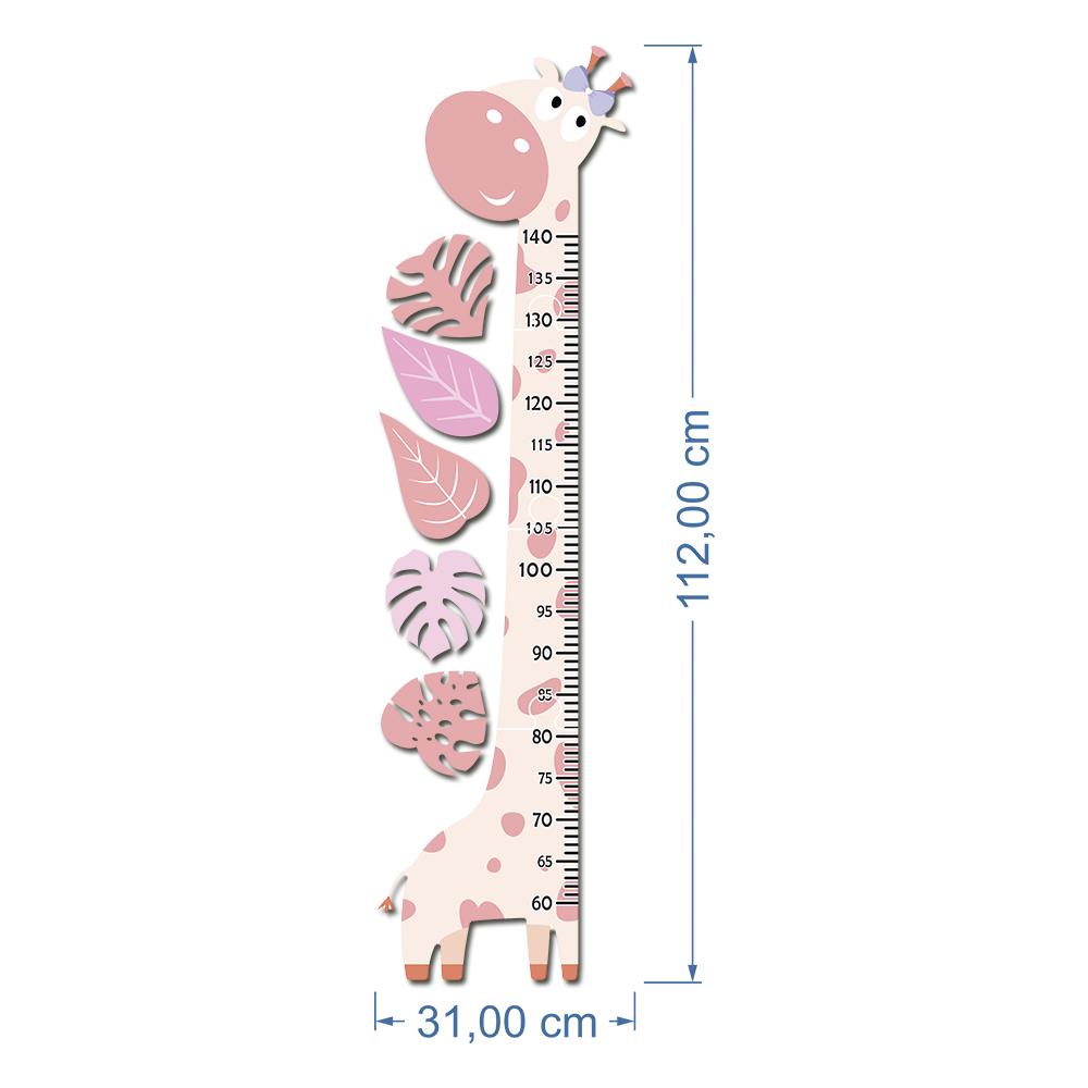 Régua de Crescimento Infantil MDF - Girafinha Rosa