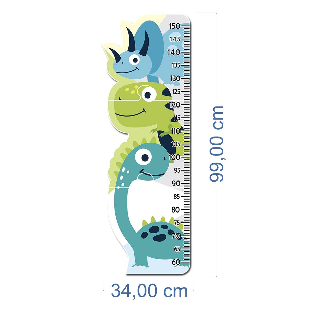 Régua de Crescimento Infantil MDF - Dinossauros