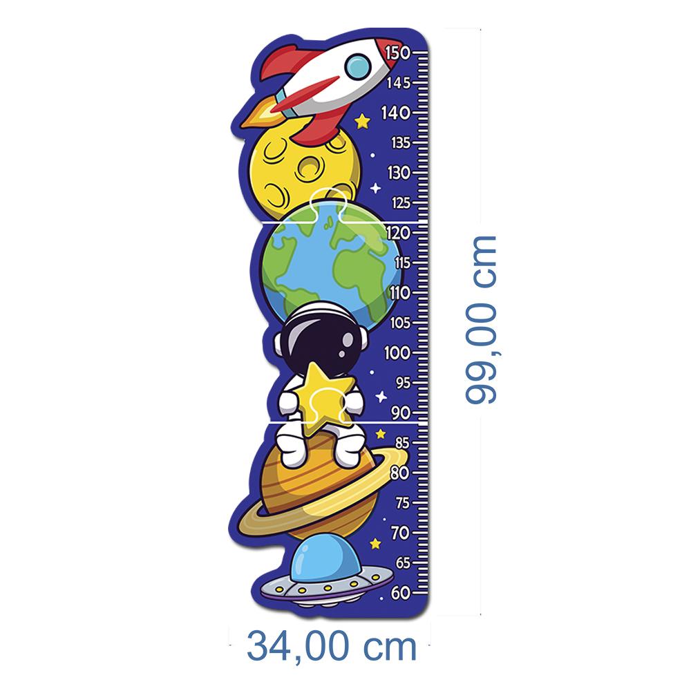 Régua de Crescimento Infantil MDF - Espacial Cute