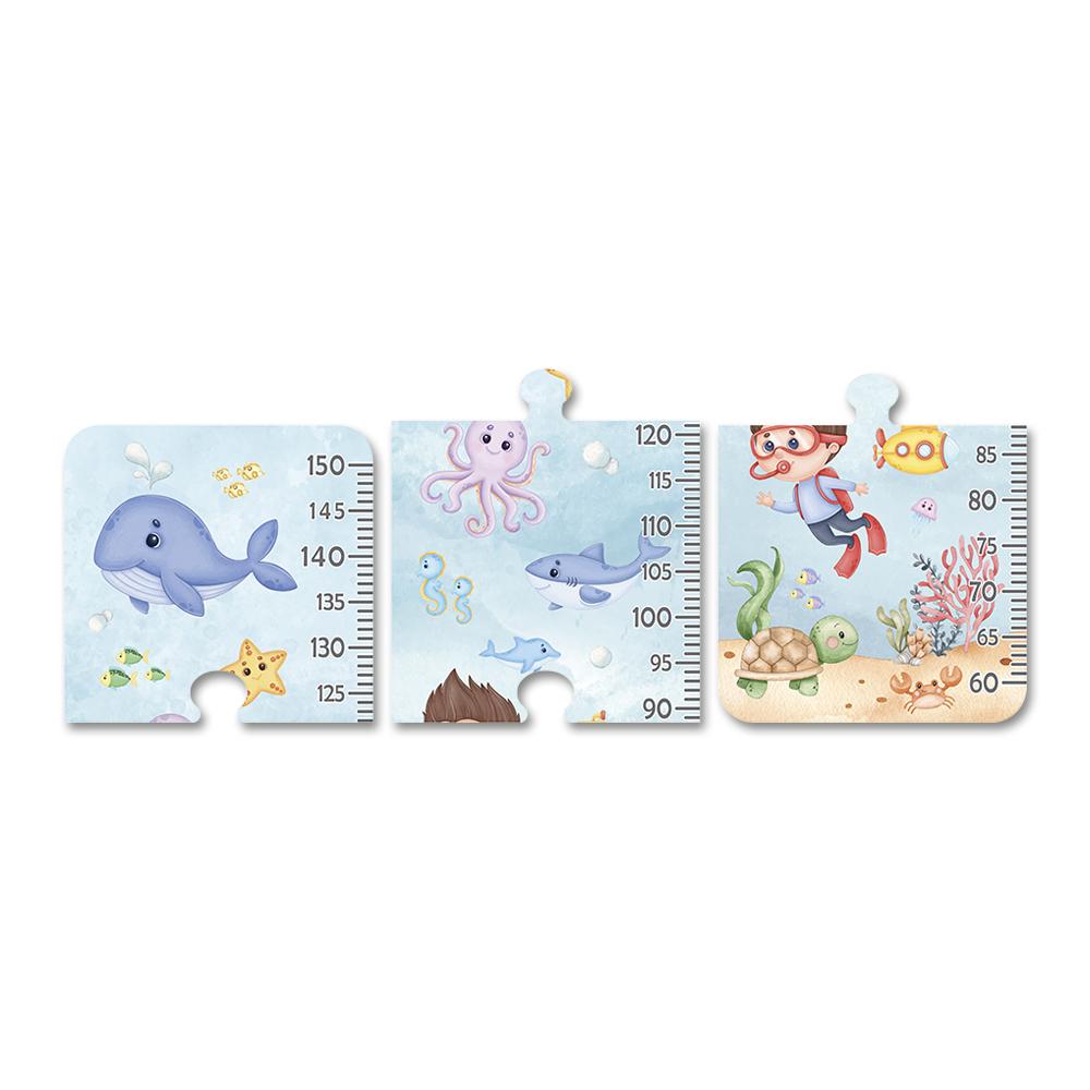 Régua de Crescimento Infantil MDF - Fundo do Mar Aquarela (Menin