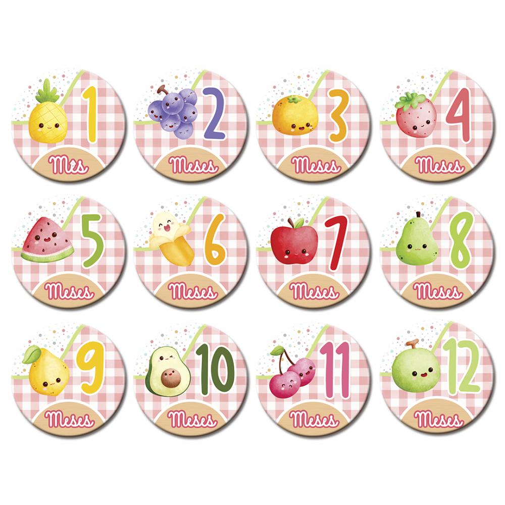 Mesversário Mdf Basic - Frutinhas Aquarela