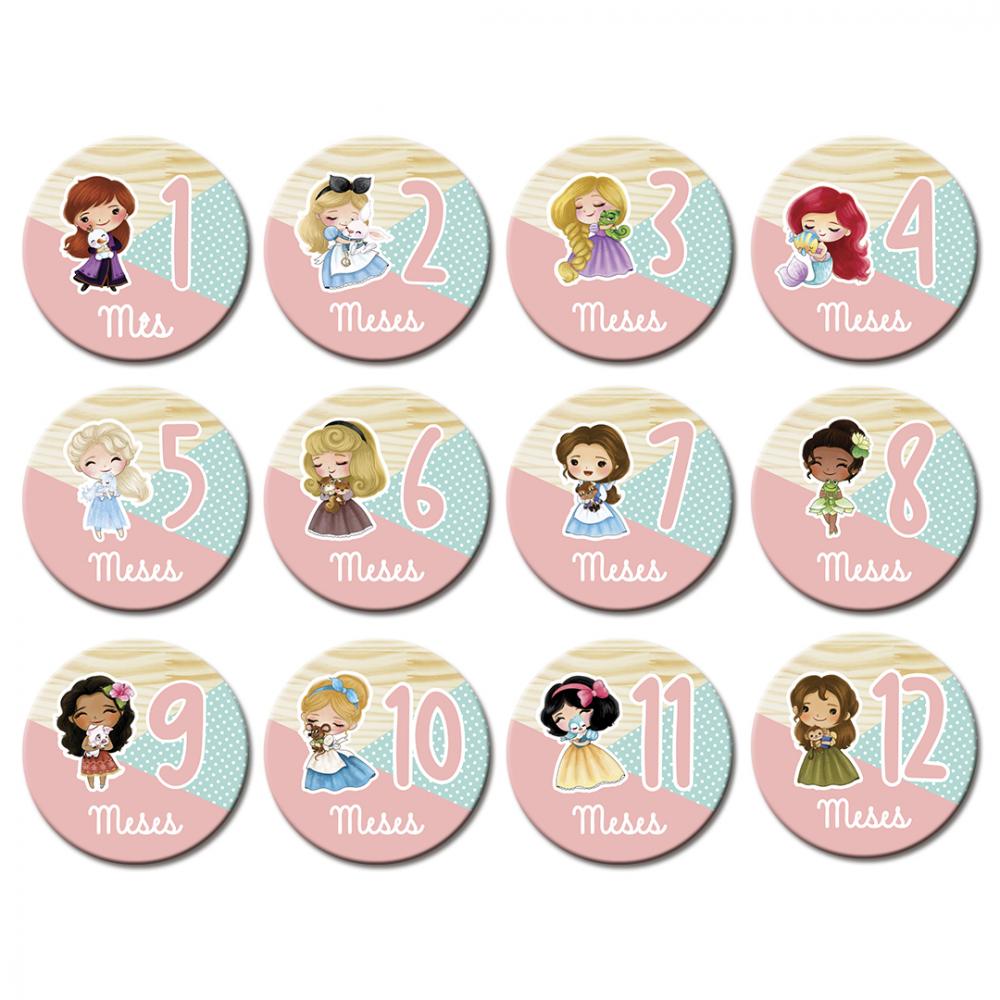 Mesversário Mdf Basic - Princesas Aquarela