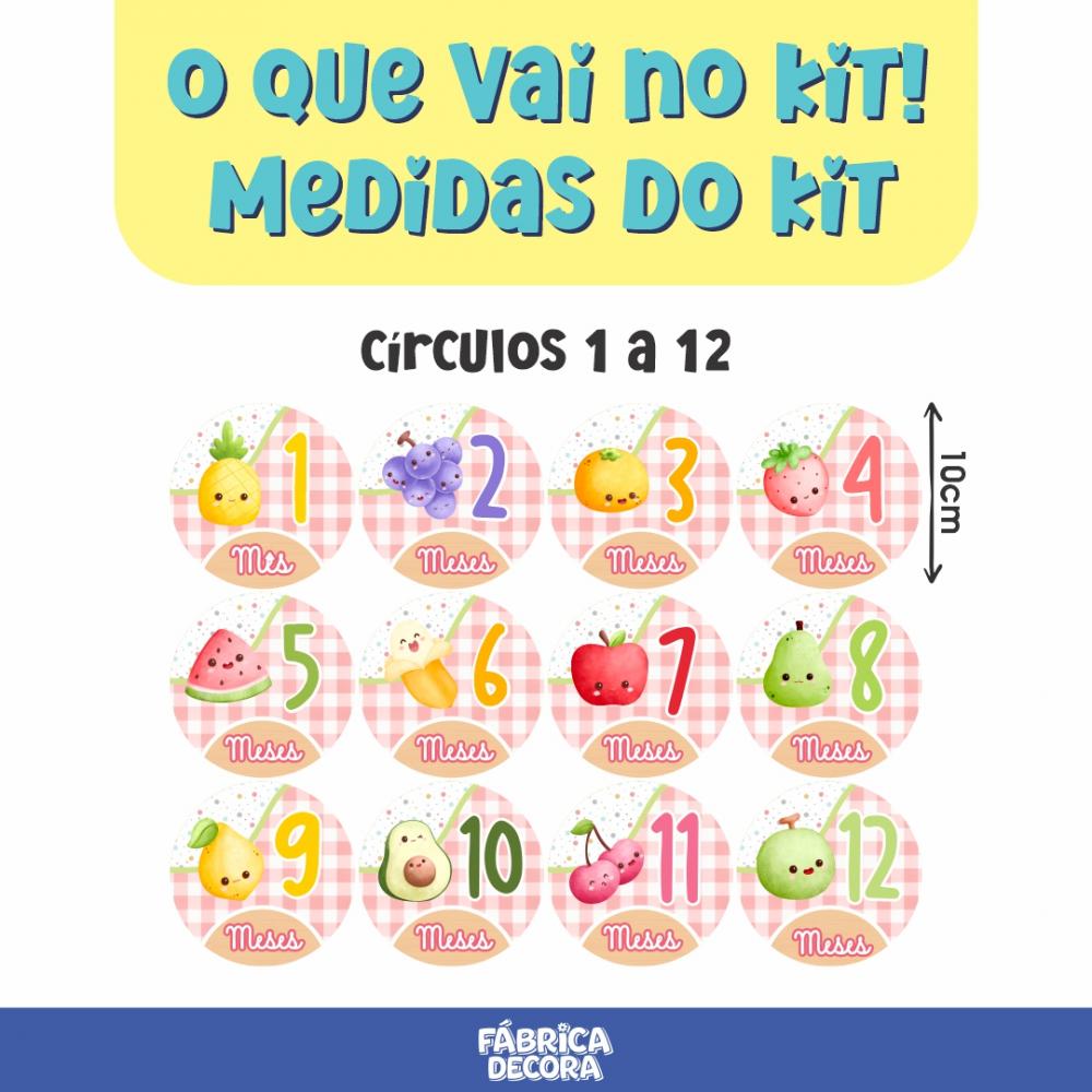 Mesversário Mdf Basic - Frutinhas Aquarela