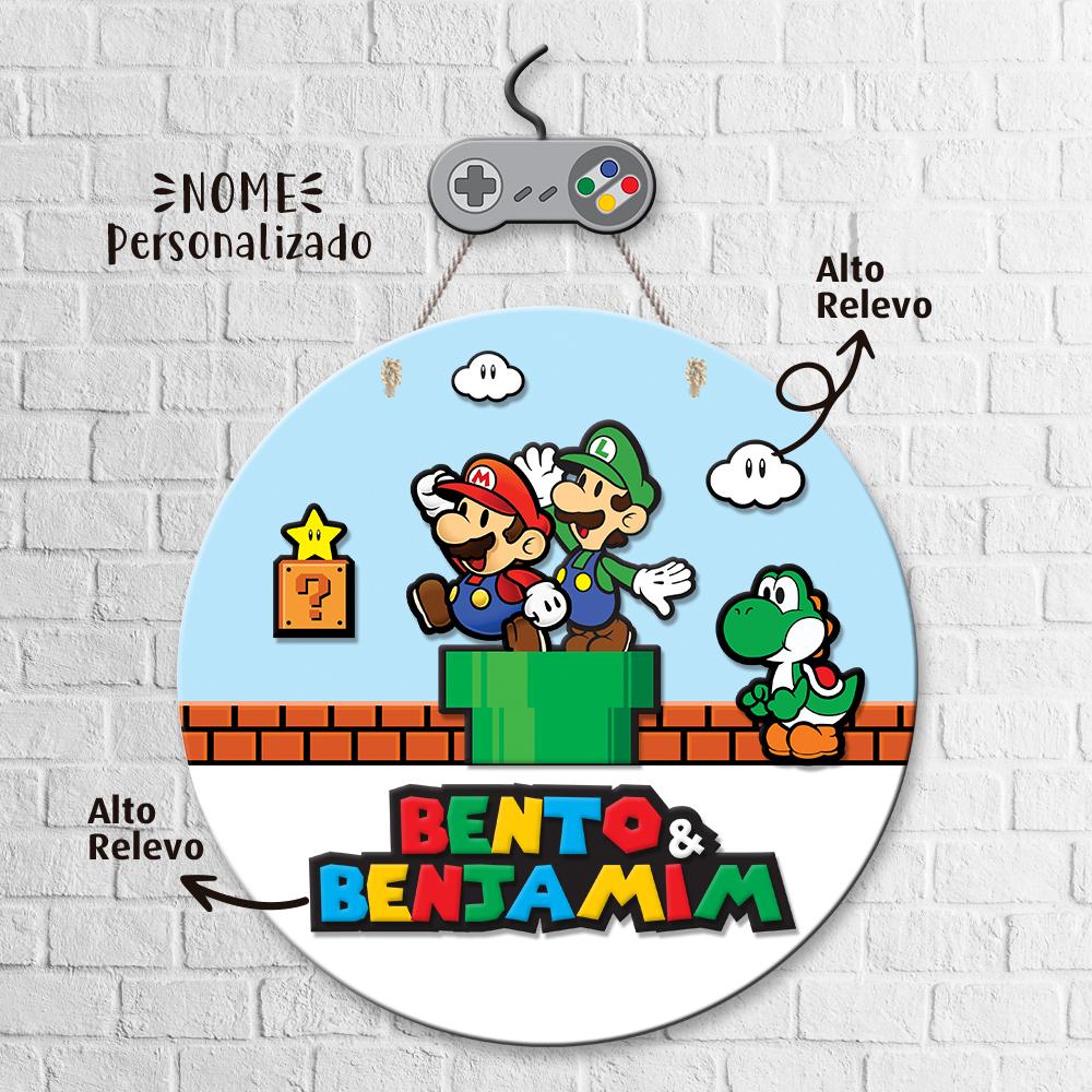 Porta Maternidade 3D + Pendurador - Super Mario