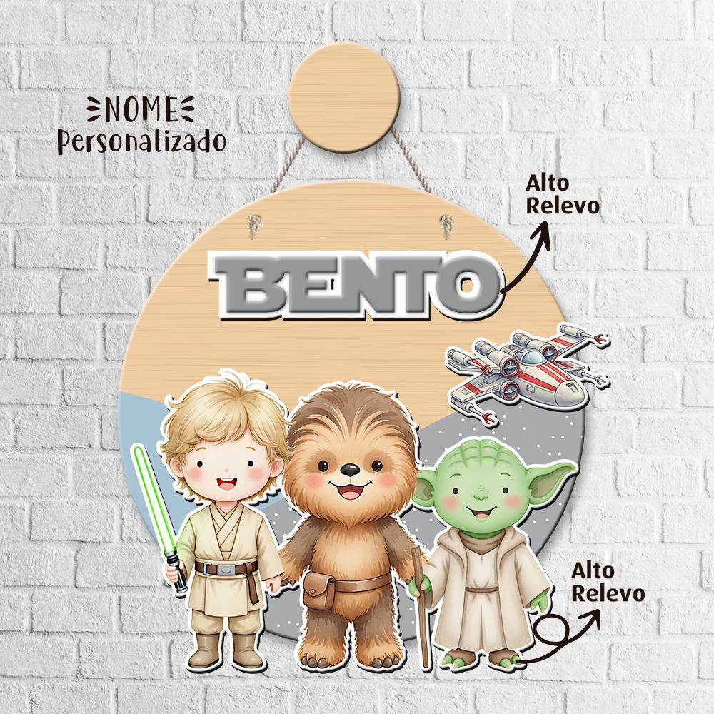 Porta Maternidade 3D + Pendurador - Star Wars Aquarela