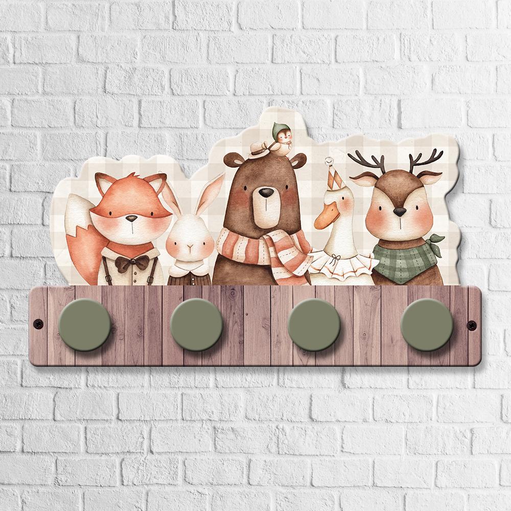 Cabideiro de Parede - Animais Floresta