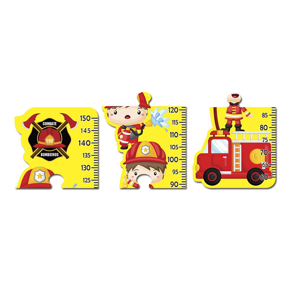 Régua de Crescimento Infantil MDF - Bombeiro