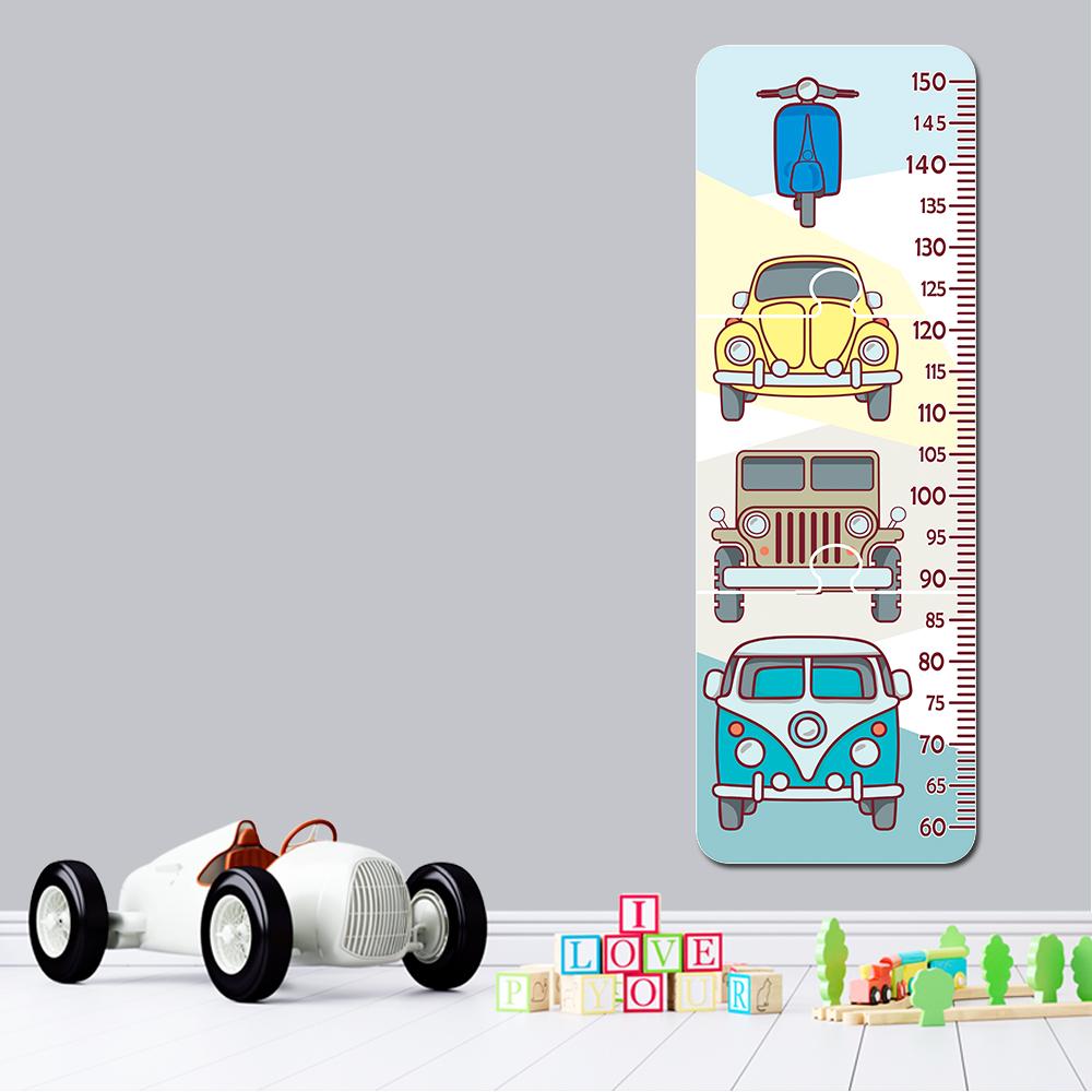 Régua de Crescimento Infantil MDF - Carros Clássicos