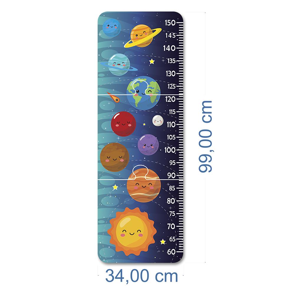 Régua de Crescimento Infantil MDF - Sistema Solar