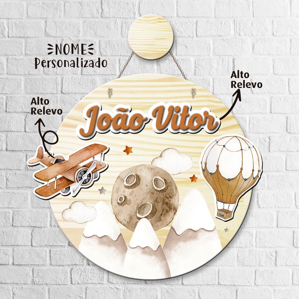 Porta Maternidade 3D + Pendurador - Aviador Retrô