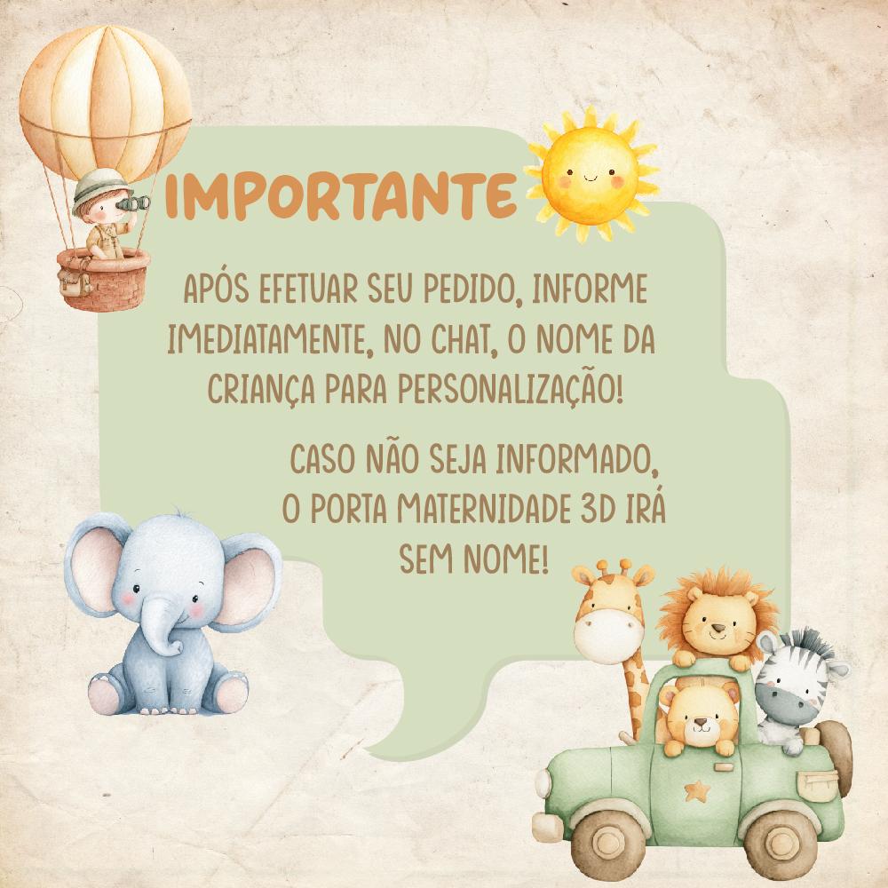 Porta Maternidade 3D + Pendurador - Urso Polar