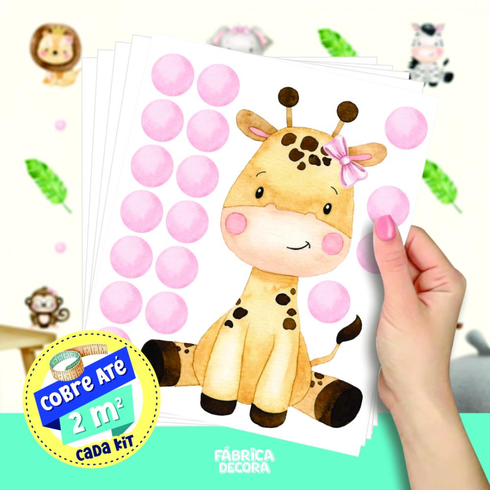Adesivo de Parede - Safári Baby Aquarela (Meninas)