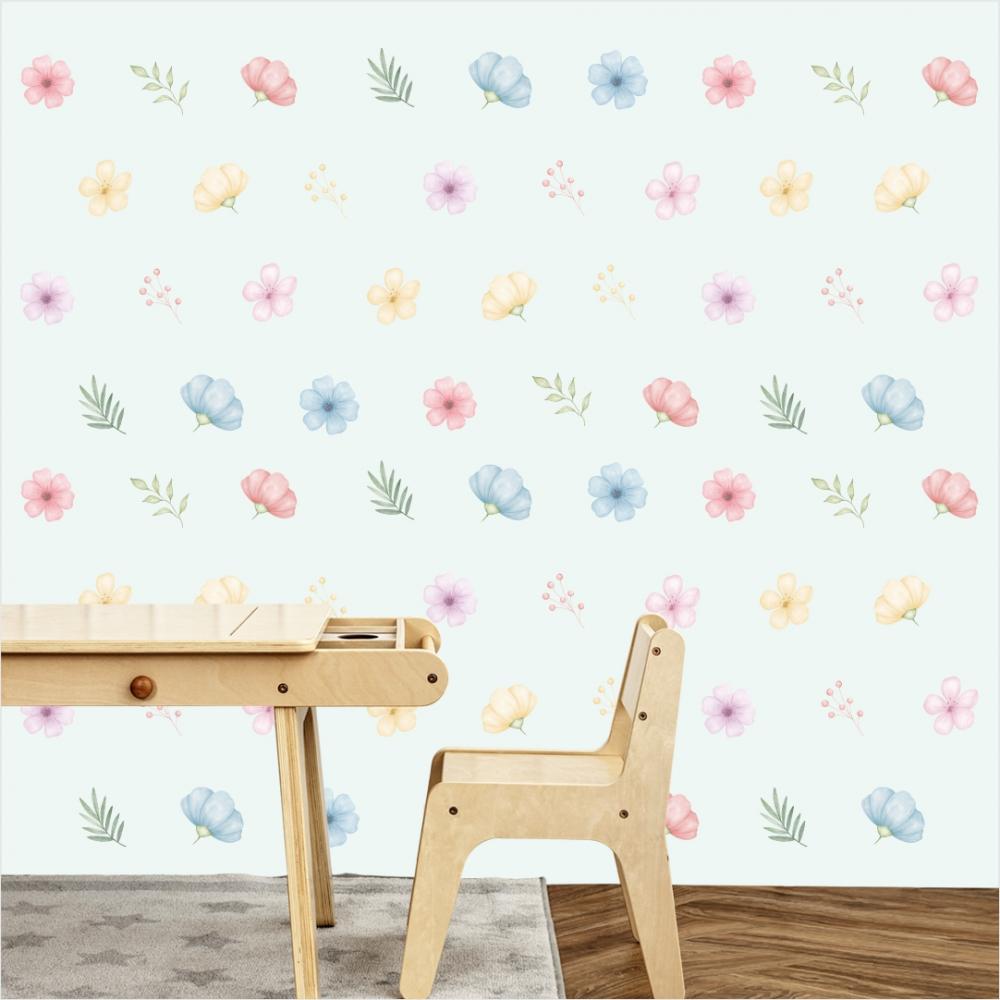 Adesivo de Parede - Flores Aquarela