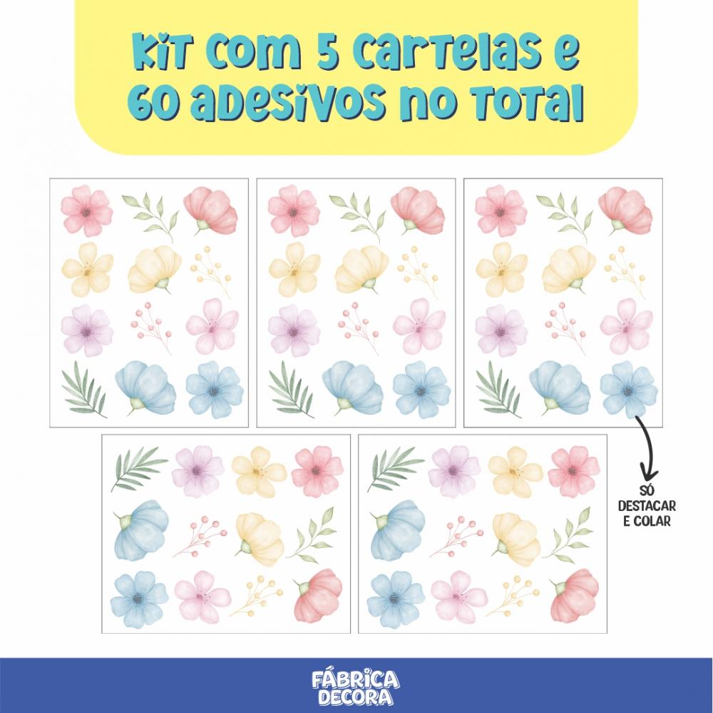Adesivo de Parede - Flores Aquarela