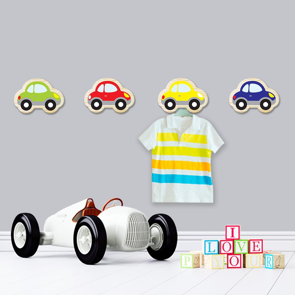 Ganchos de Parede 2D - Kit Carrinhos (04 peças)