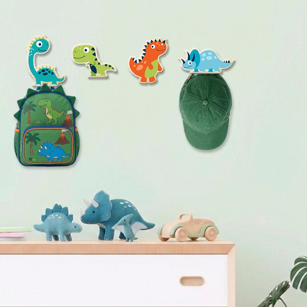 Ganchos de Parede 2D - Kit Dinossauros (04 peças)