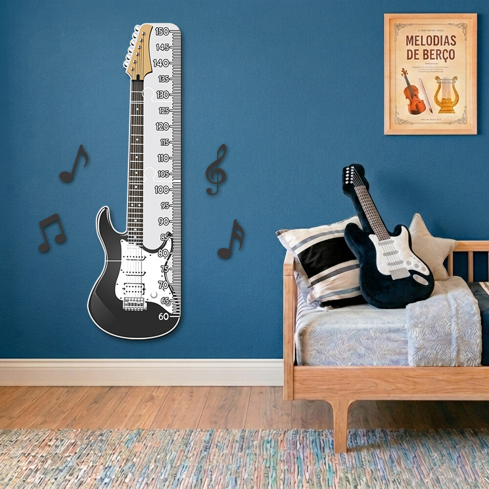 Régua de Crescimento Infantil MDF - Guitarra