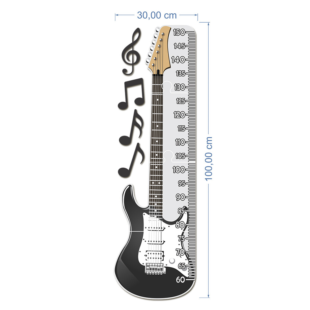 Régua de Crescimento Infantil MDF - Guitarra