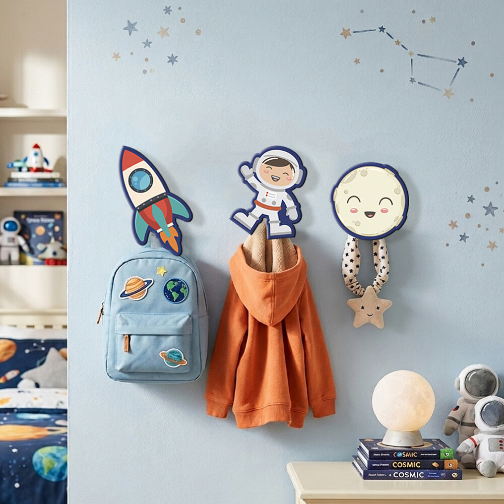 Ganchos de Parede 2D - Kit Astronauta (03 peças)