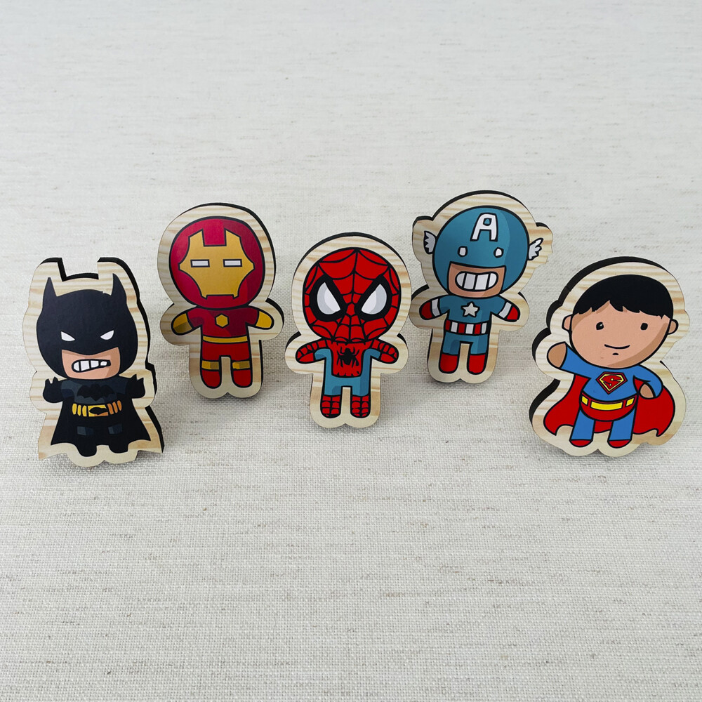 Ganchos de Parede 2D - Kit Super Heróis (05 peças)