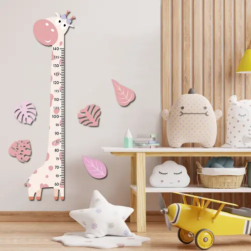 Régua de Crescimento Infantil MDF - Girafinha Rosa