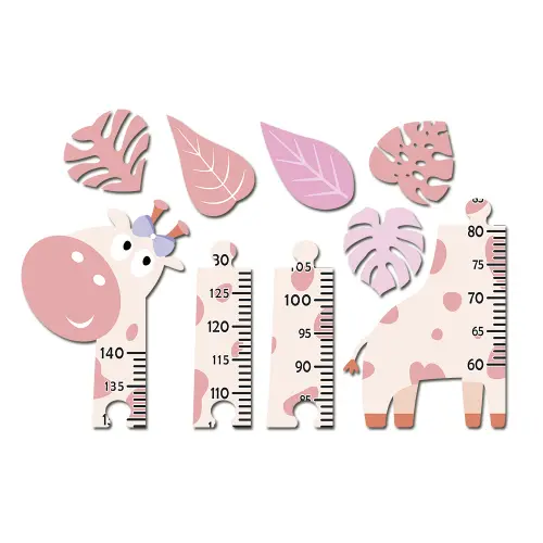 Régua de Crescimento Infantil MDF - Girafinha Rosa