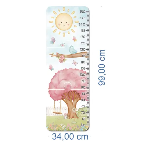 Régua de Crescimento Infantil MDF - Jardim Encantado Aquarela
