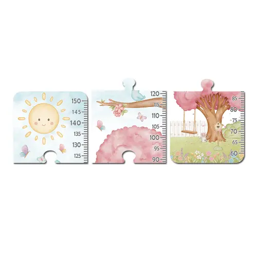 Régua de Crescimento Infantil MDF - Jardim Encantado Aquarela